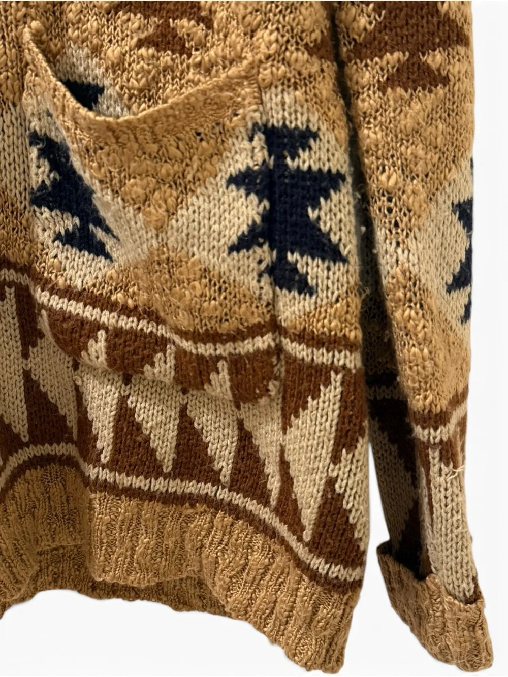 Cotton & Rye Aztec Shawl Collar Cardigan Southwestern Button Front Medium